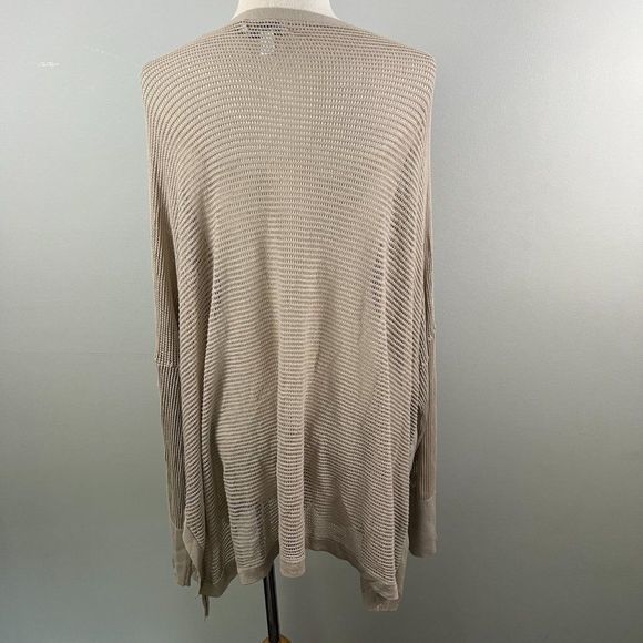 NWOT NORDSTROM Mesh Open Cardigan in Tan Cobblestone (XL/XXL) - Picture 7 of 11